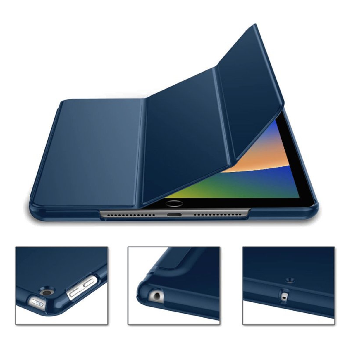 Etui Smart Cover à rabat avec support pour iPad 10.2 (2019-2021) bleu, EVETANE