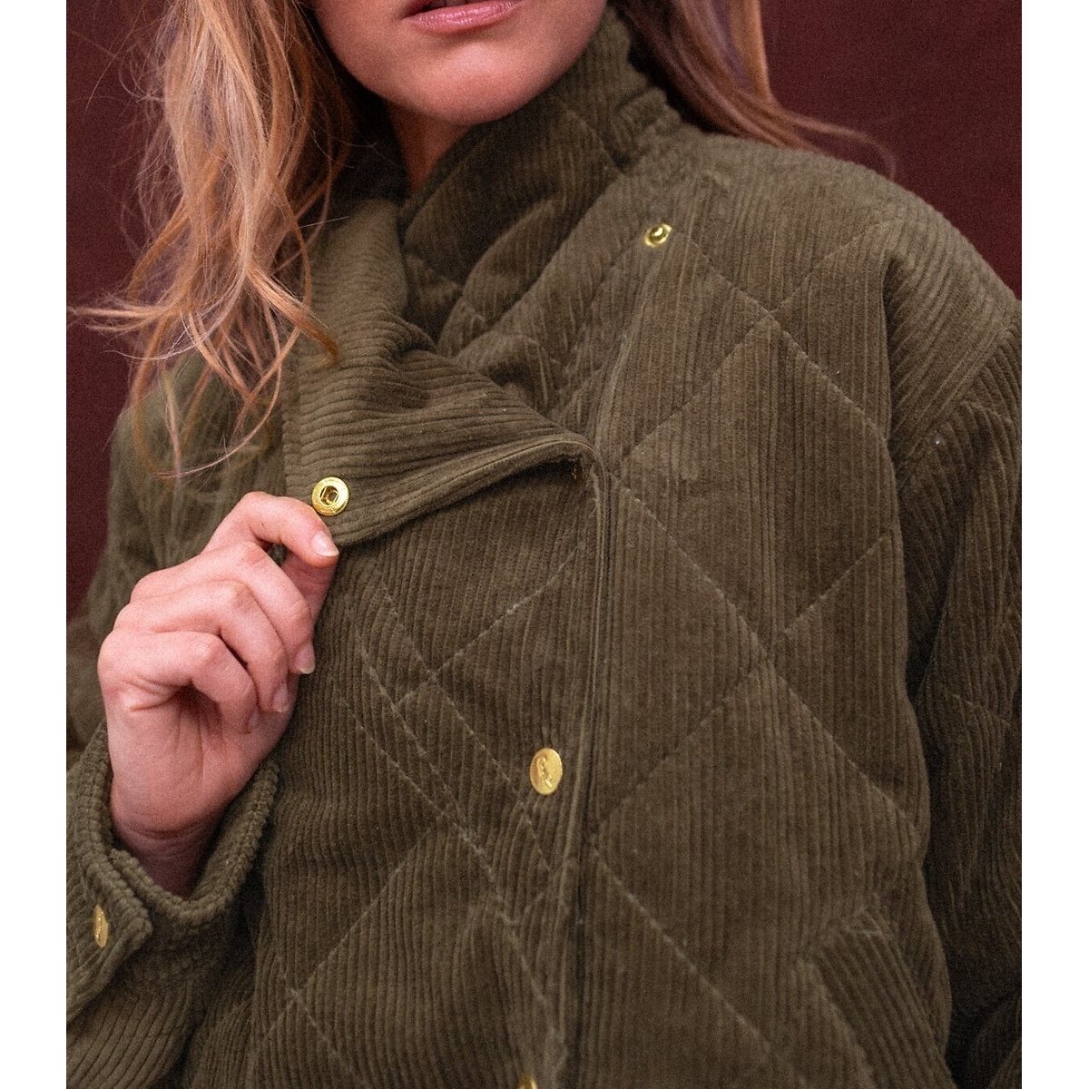 Chaqueta acolchada de terciopelo, KAPURO caqui, APACHES COLLECTIONS