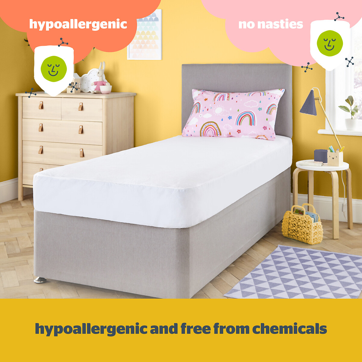 Healthy Growth Waterproof Mattress Protector white, SILENTNIGHT