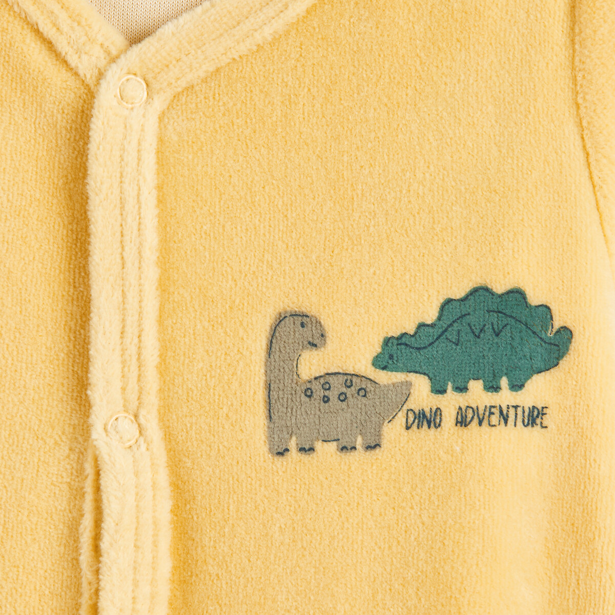 Conjunto de 2 pijamas de 1 peça, em veludo, estampado com dinossauros sortido, LA REDOUTE COLLECTIONS