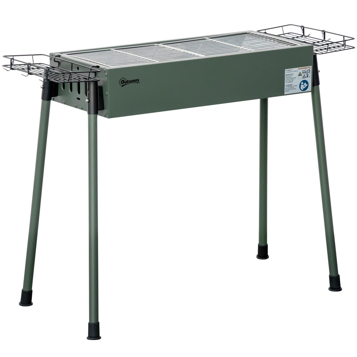 Barbecue au charbon de bois Acier inoxydable vert, OUTSUNNY