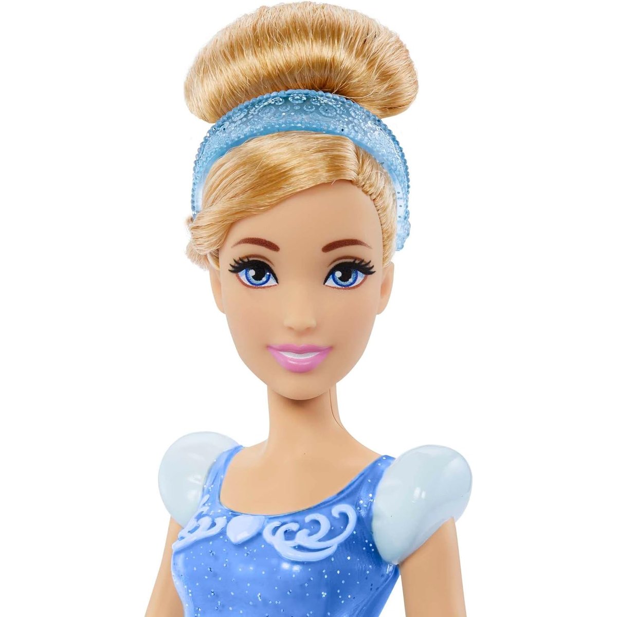 Cendrillon articulée avec tenue scintillante et accessoires bleu, MATTEL