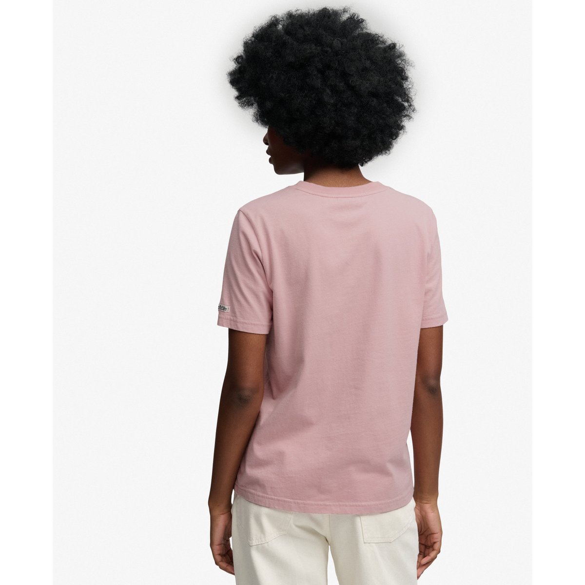 T-shirt Vintage Logo Métallisé rose pâle, SUPERDRY