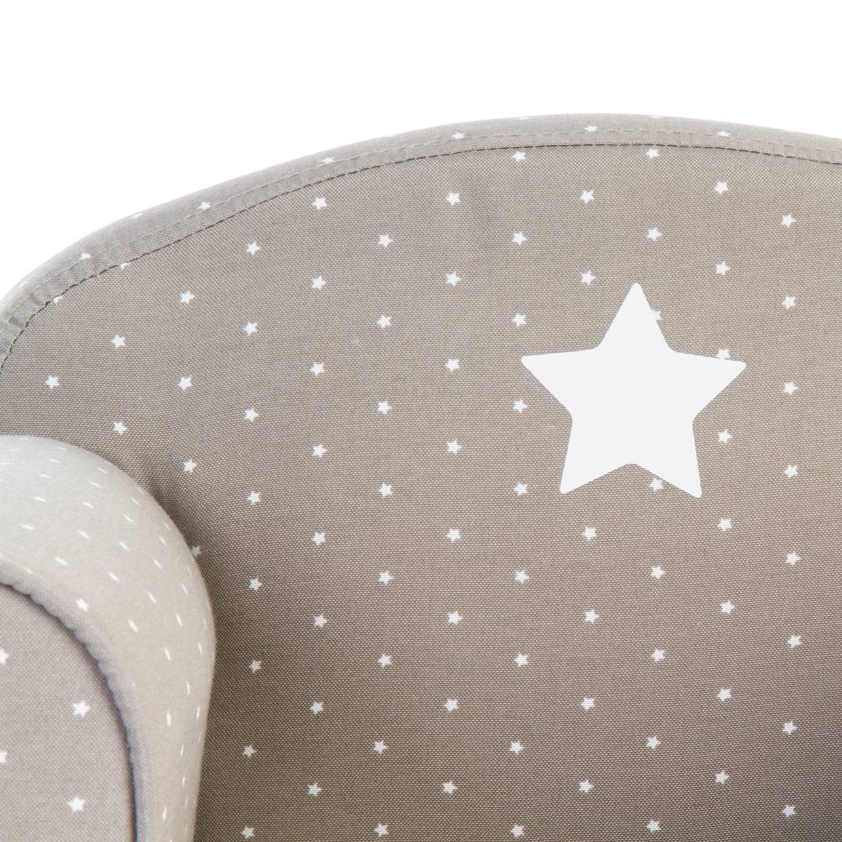 Fauteuil enfant en coton motifs étoiles CLUB beige, ATMOSPHERA FOR KIDS