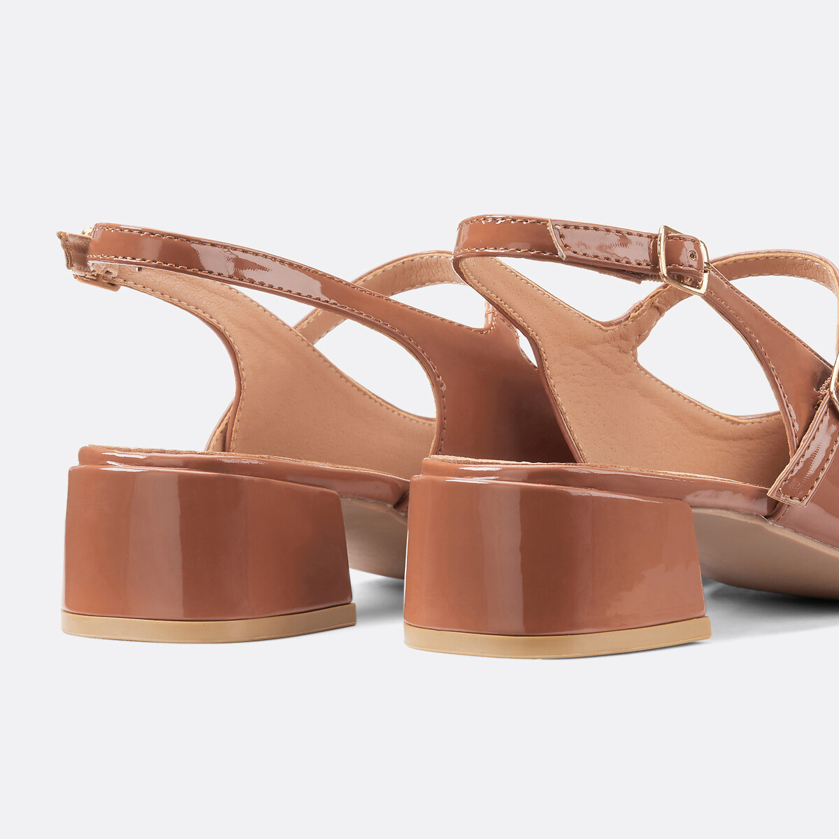 Ballerines babies vernies à petit talon camel, LA REDOUTE COLLECTIONS