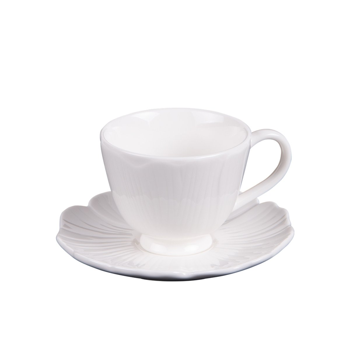 Tasse à café avec sous tasse Ginkgo 10 cl (lot de 6) blanc, TABLE PASSION