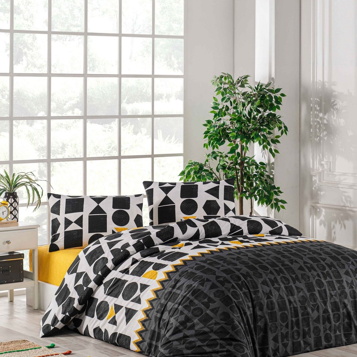 Parure housse de couette coton imprimée, Etnik multicolore, C DESIGN HOME TEXTILE