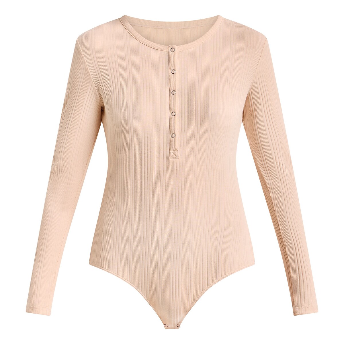 Body manches longues côtelé Dim x Inès de la Fressange peau rosée, DIM