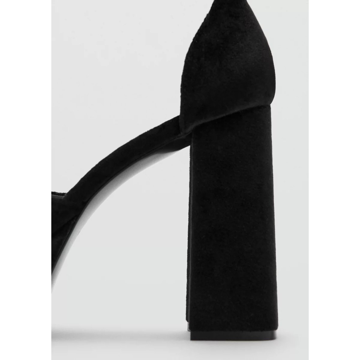 Sandales talon velours noir, MANGO TEEN