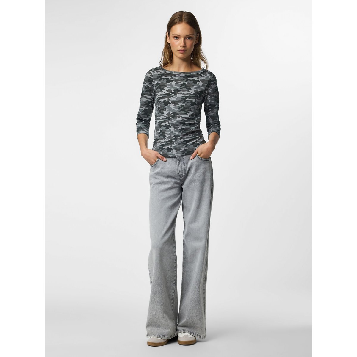 Top Manches 3/4 gris - light grey melange1, PIECES