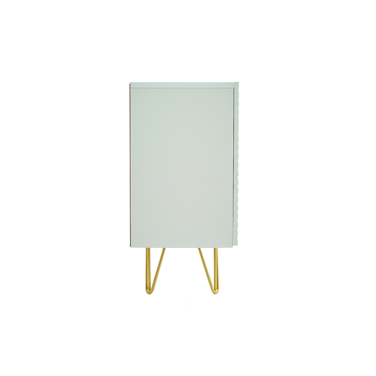 Buffet design 3 portes pieds métal doré L160 cm OZEN blanc, MILIBOO