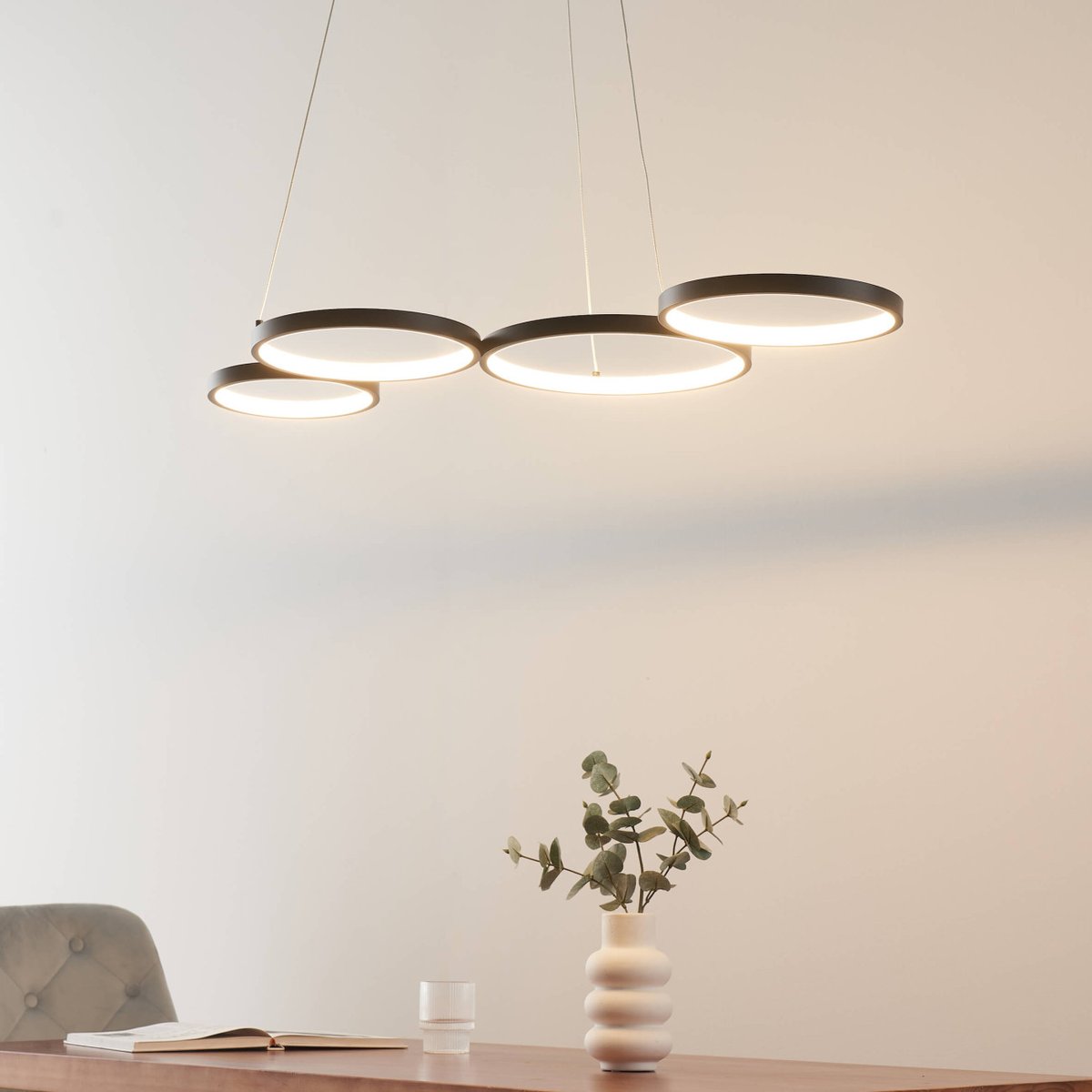 Grande suspension LED ultra design - NEWTON noir, KOSILUM