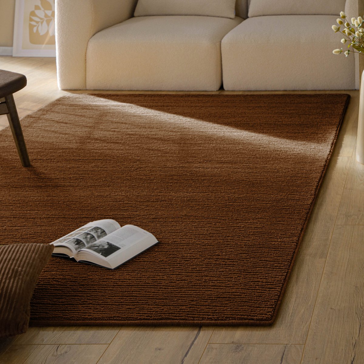 Tapis en laine avec relief , CASTELLO ONE marron, WECON HOME