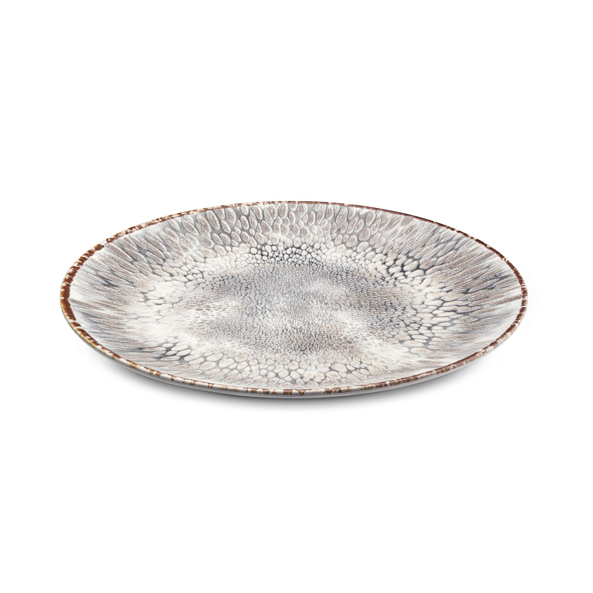 Assiette plates forme coupe (lot de 6) - gris texturé, MEDARD DE NOBLAT
