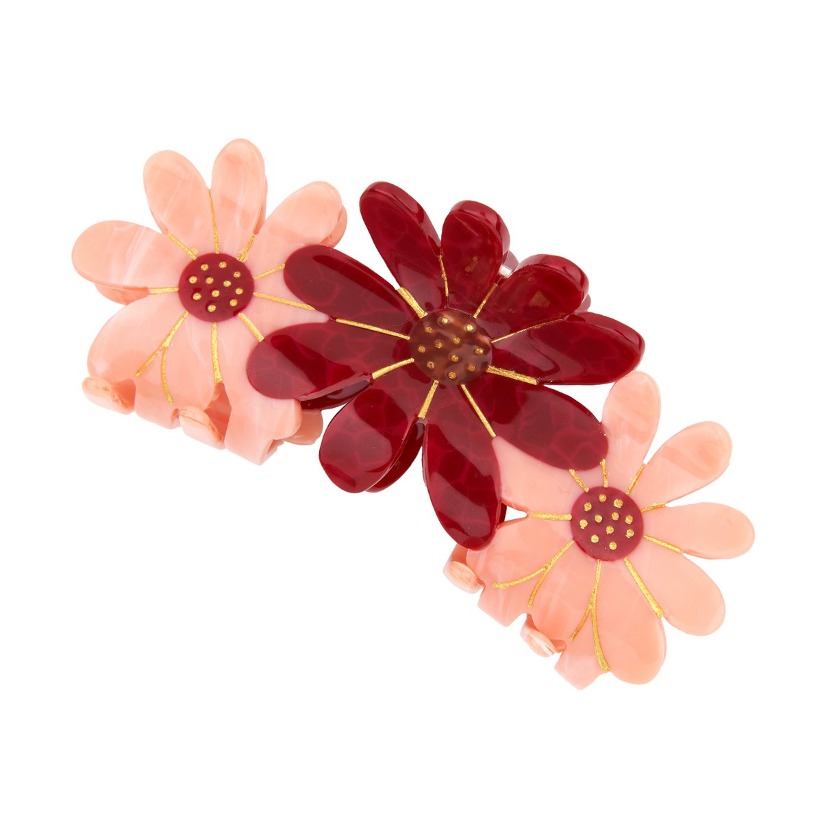 Pince à cheveux Trio FLEUR ROSE rose, COUCOU SUZETTE