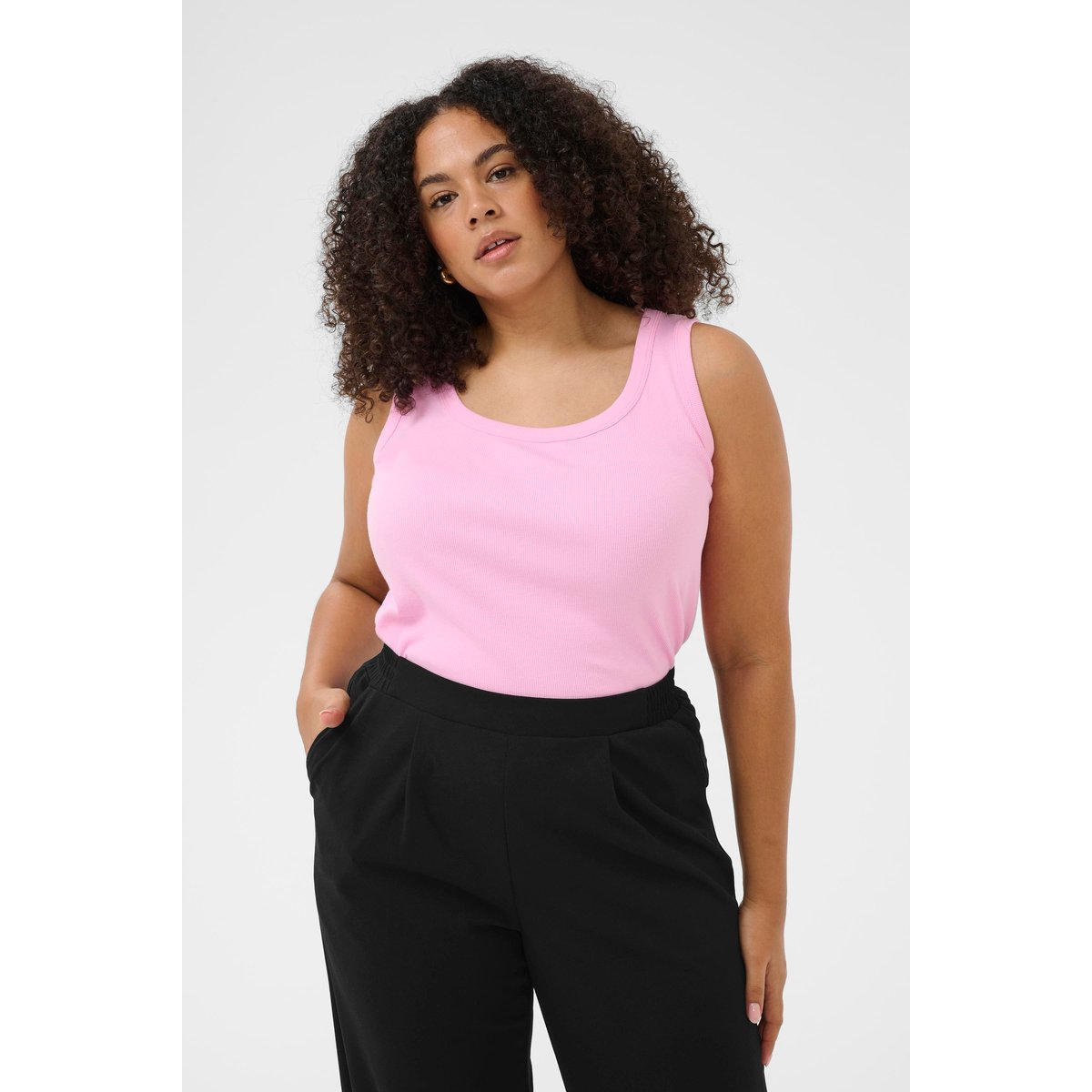 Pantalon casual noir, KAFFE CURVE