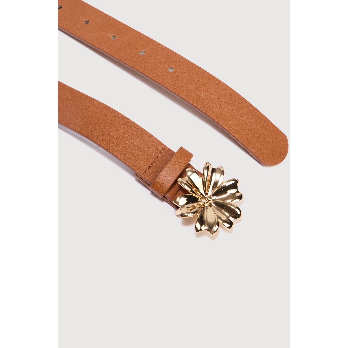 Ceinture avec boucle fleur marron cognac, BONOBO