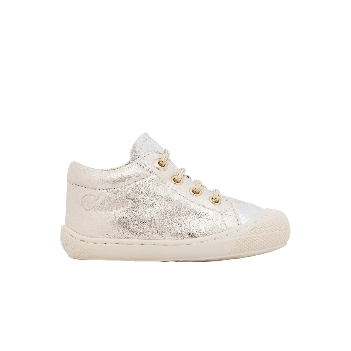 Chaussures premiers pas en cuir COCOON argent, NATURINO