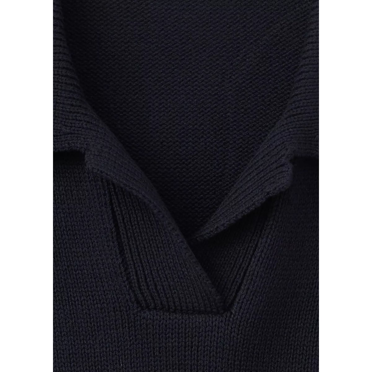 Pull col polo à losanges bleu marine, MANGO