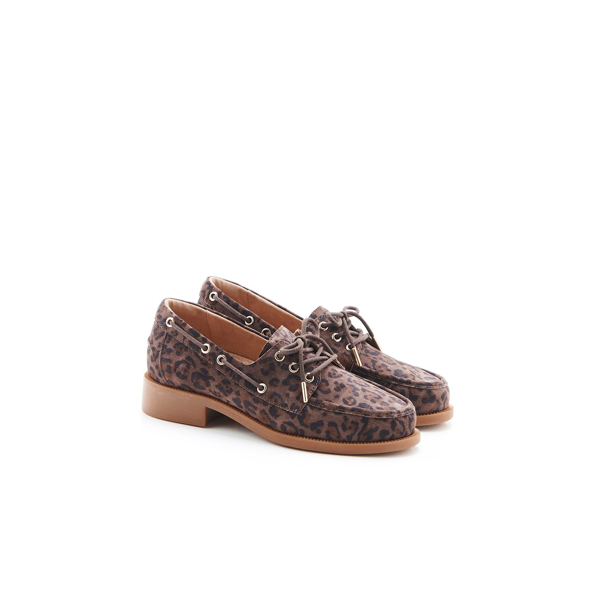 Mocassins bateau Amortyl marron animalier, DAMART