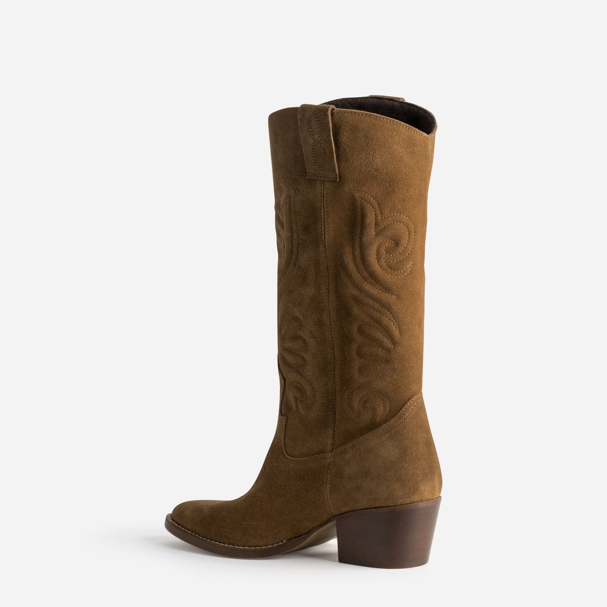 Botte À Talon en cuir TASLIMANE camel, TEXTO