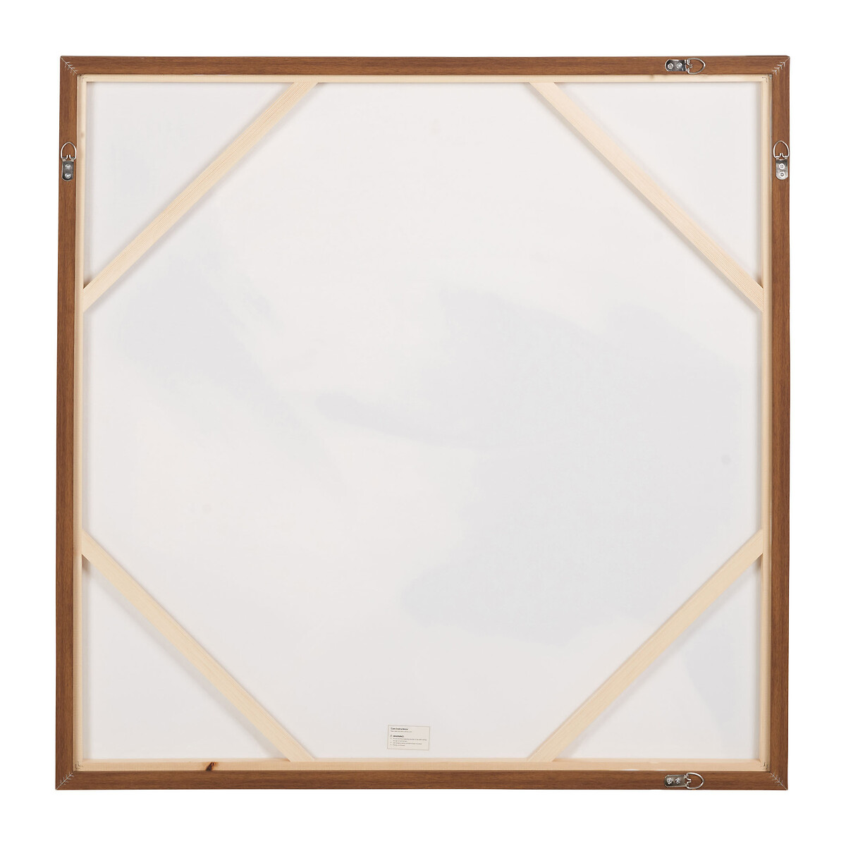100x100cm Monochrome Abstract Square Canvas with Oak Effect Frame natural, SO'HOME