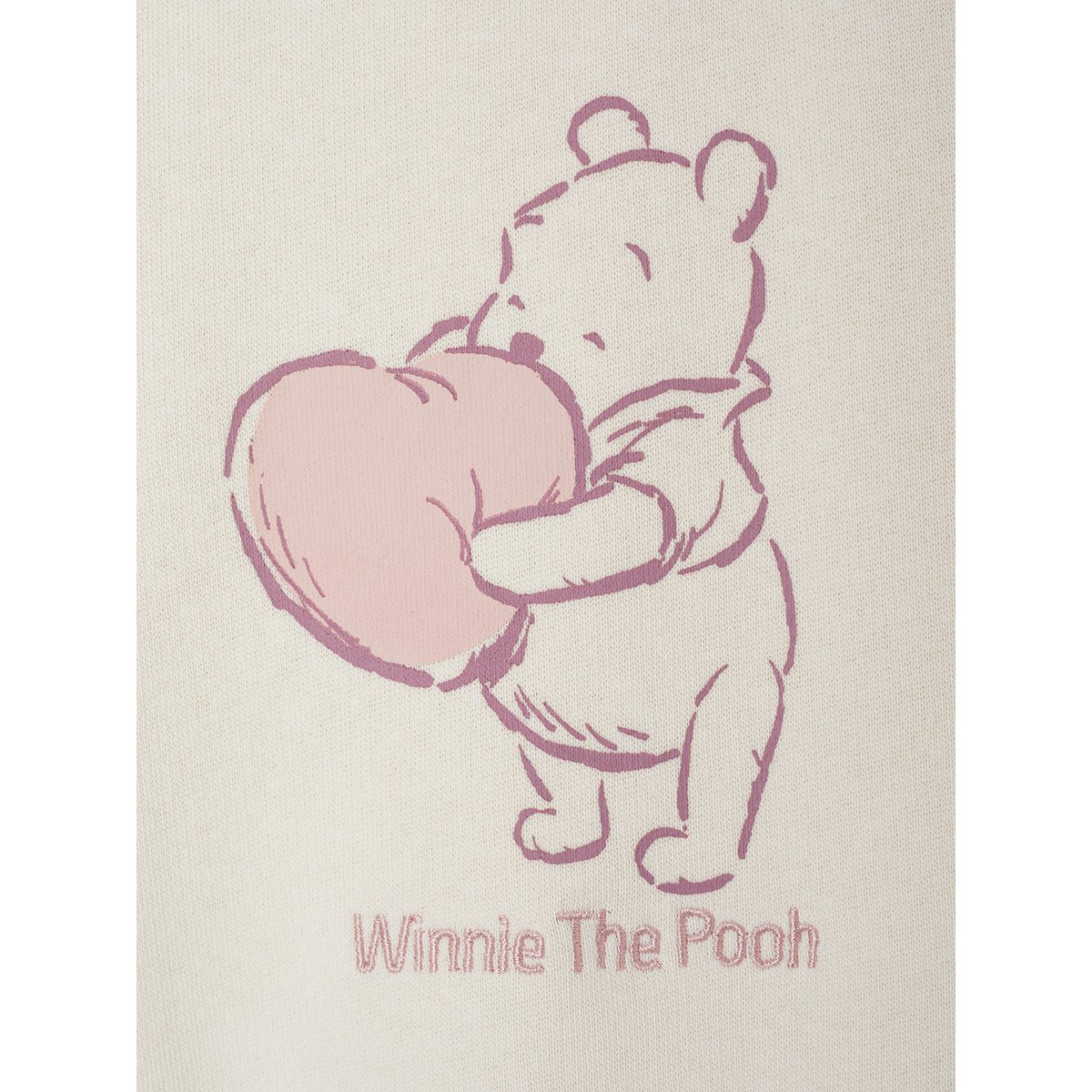 Ensemble Disney Winnie l'ourson sweat molleton + legging velours vanille/rose, VERTBAUDET