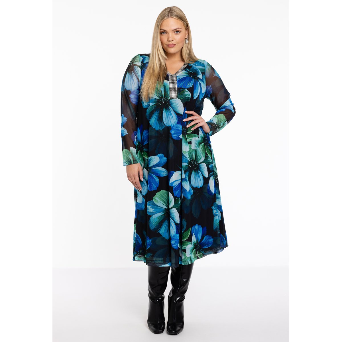 Robe imprimé noir, YOEK
