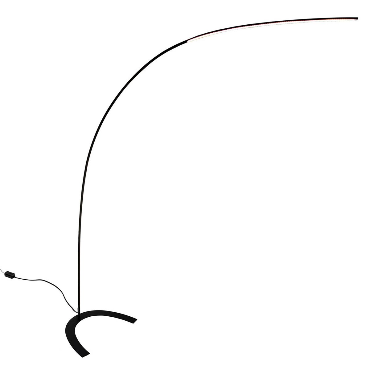 Lampadaire en métal moderneLED, Danua noir, LINDBY