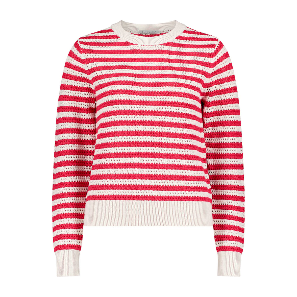 Pull-over en maille avec structure cream/red, BETTY & CO