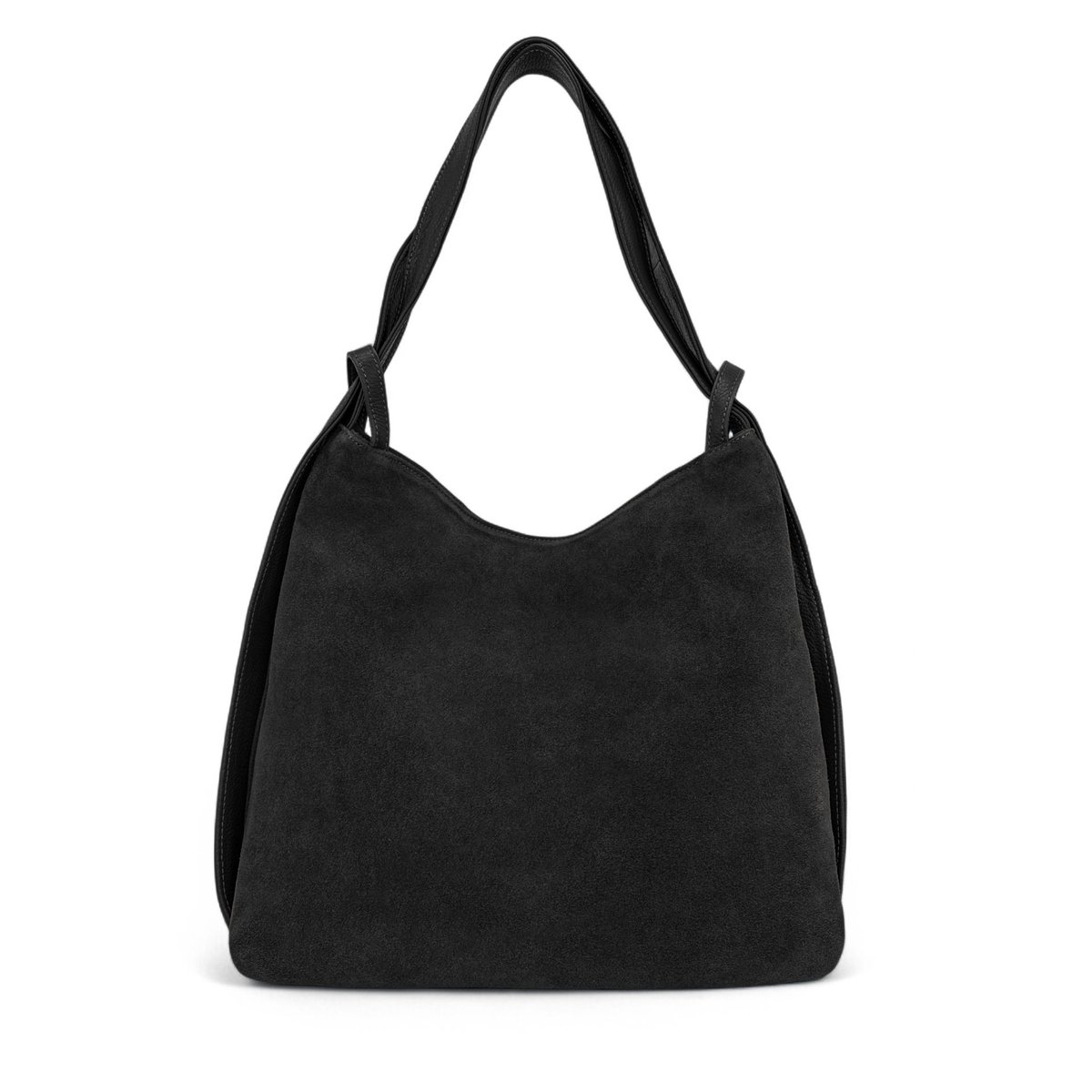 Sac multipositions en croûte de cuir SOHO SUEDE noir, OH MY BAG
