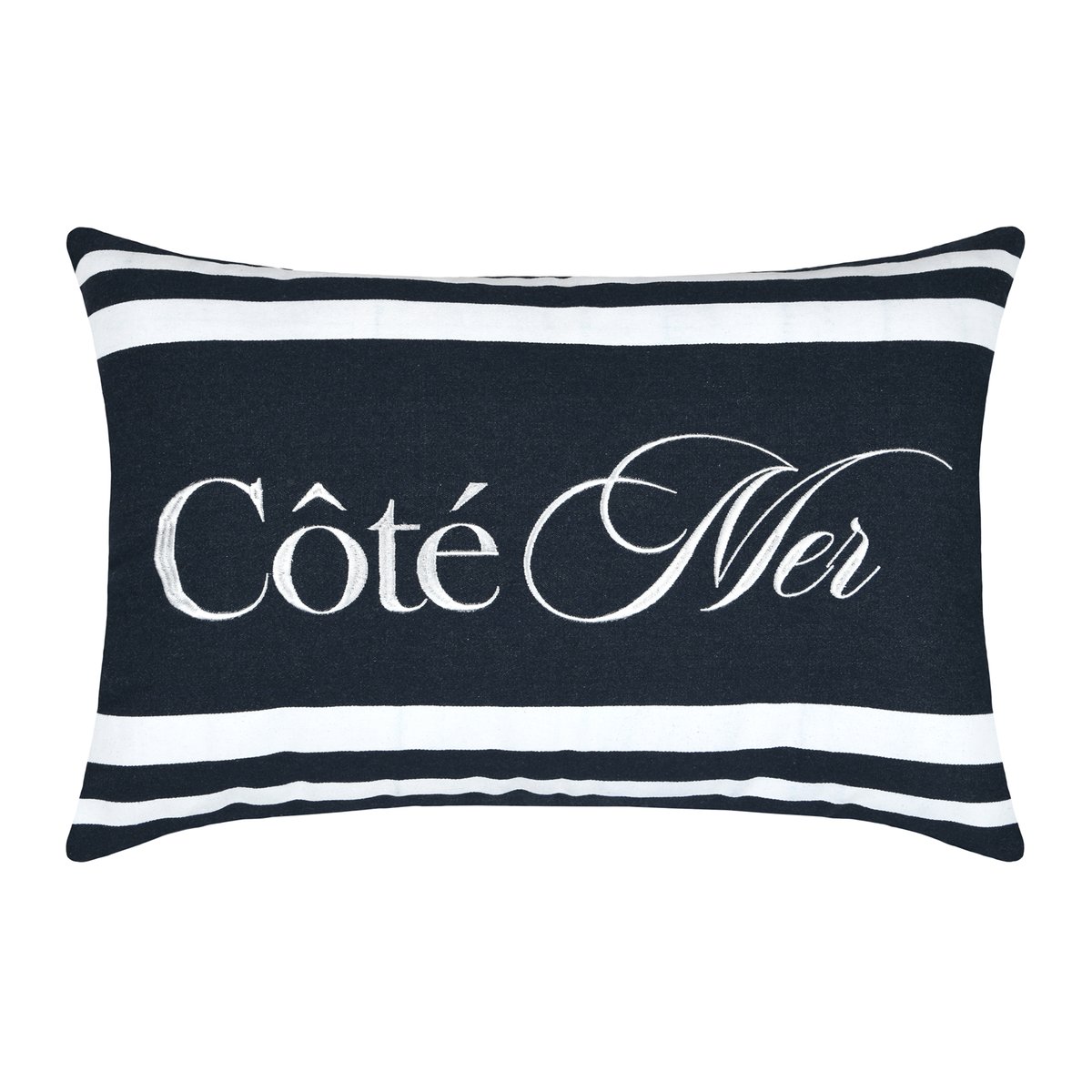 Coussin polycoton Côté Mer bleu marine, LOVELY CASA