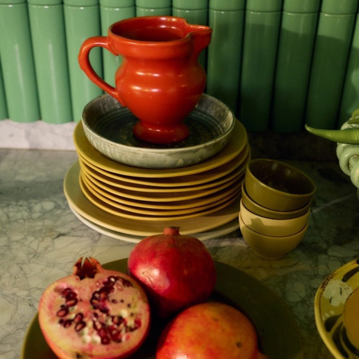 Petit pichet céramique design rouge, HKLIVING
