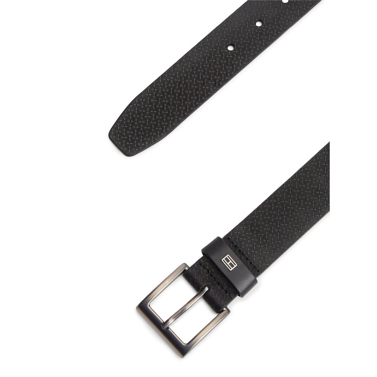 Cinto em pele, largura 3,5 cm, Soho Flag preto , TOMMY HILFIGER