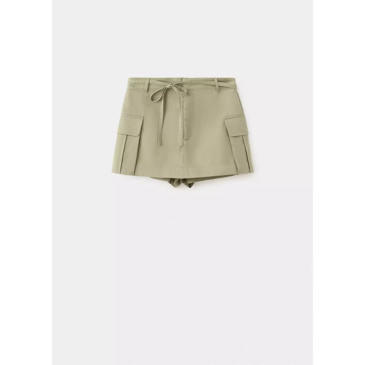 Jupe-short à poches cargo kaki, MANGO