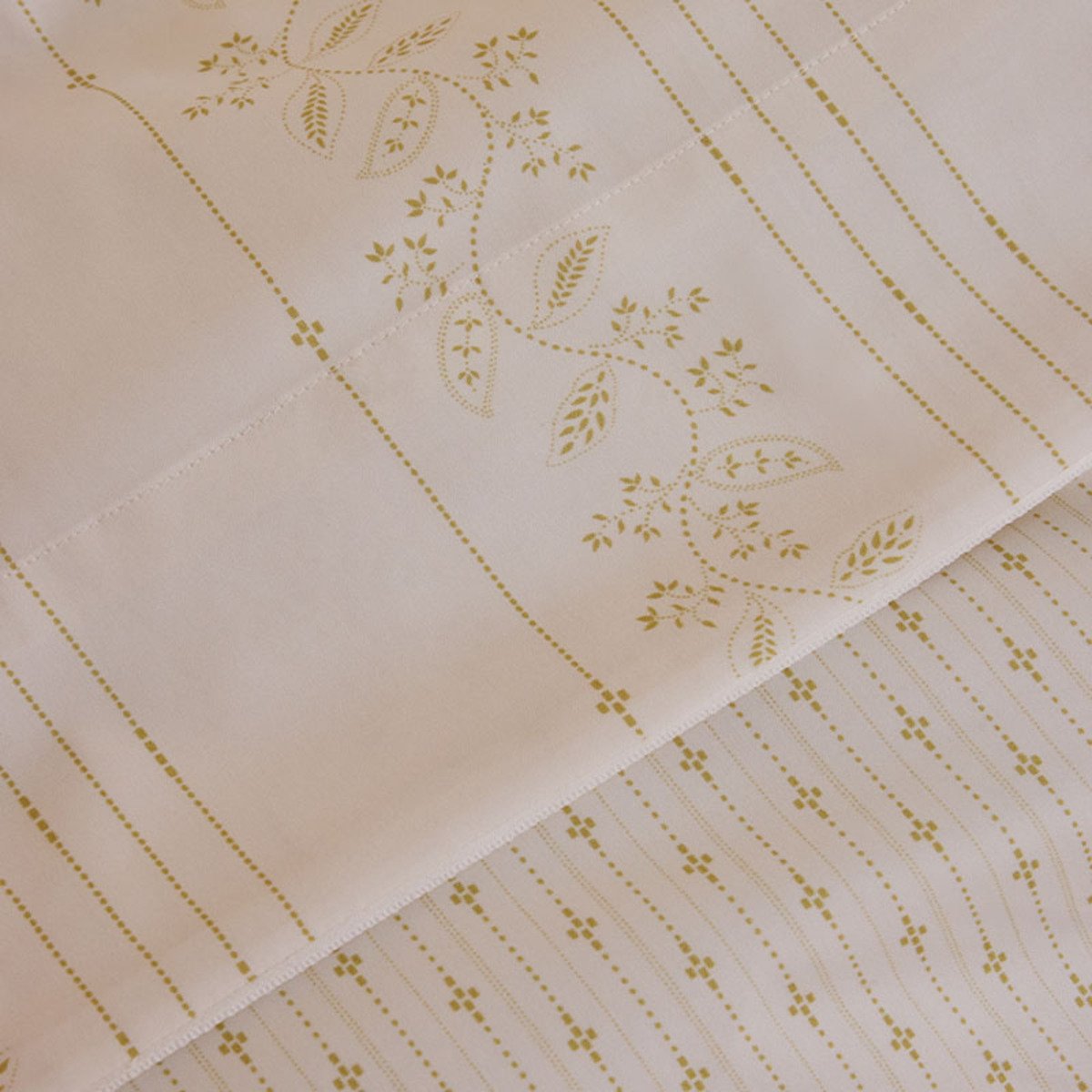 Drap plat imprimé en satin de coton bio, GALERIE blanc hermine, ALEXANDRE TURPAULT