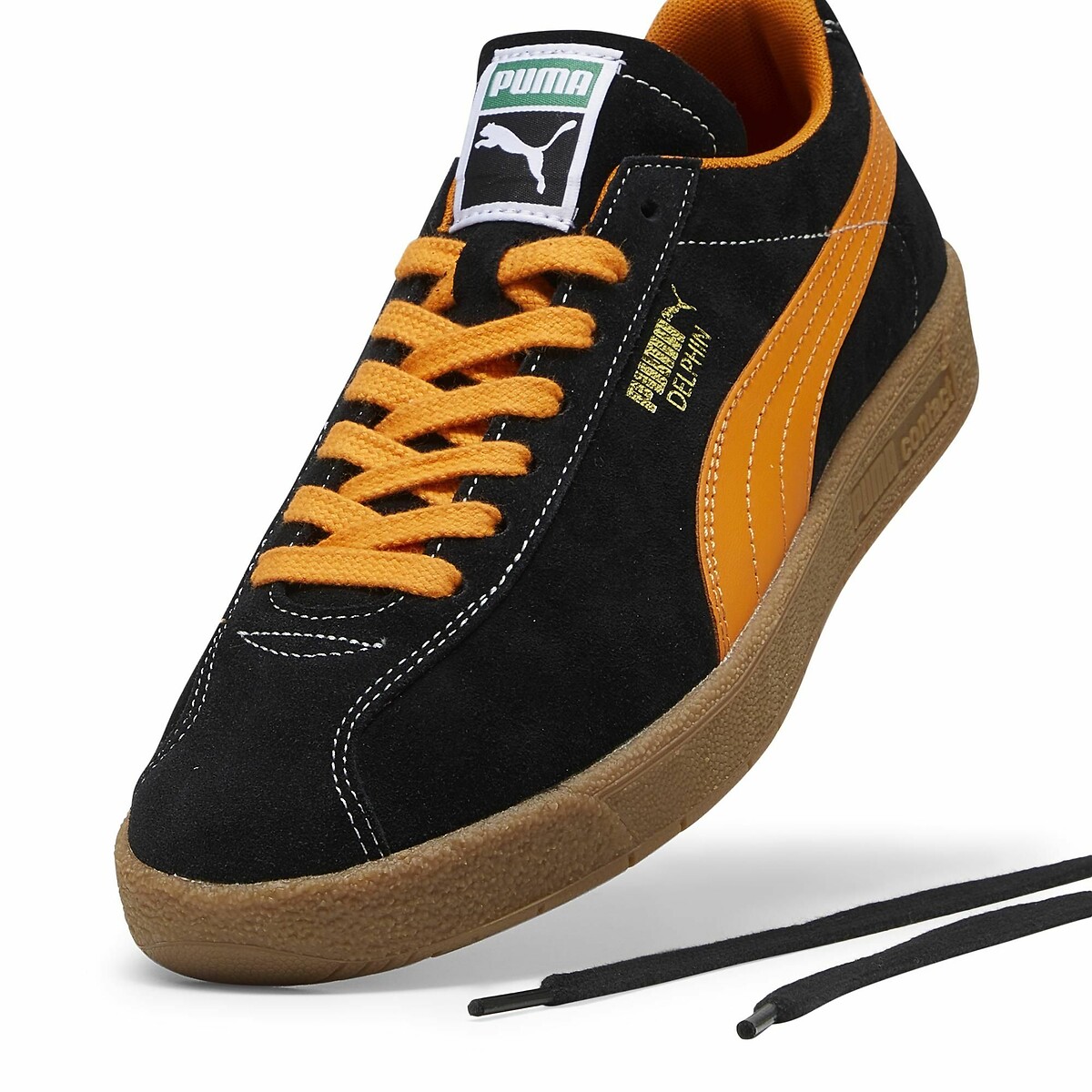 Baskets cuir Delphin noir/orange, PUMA