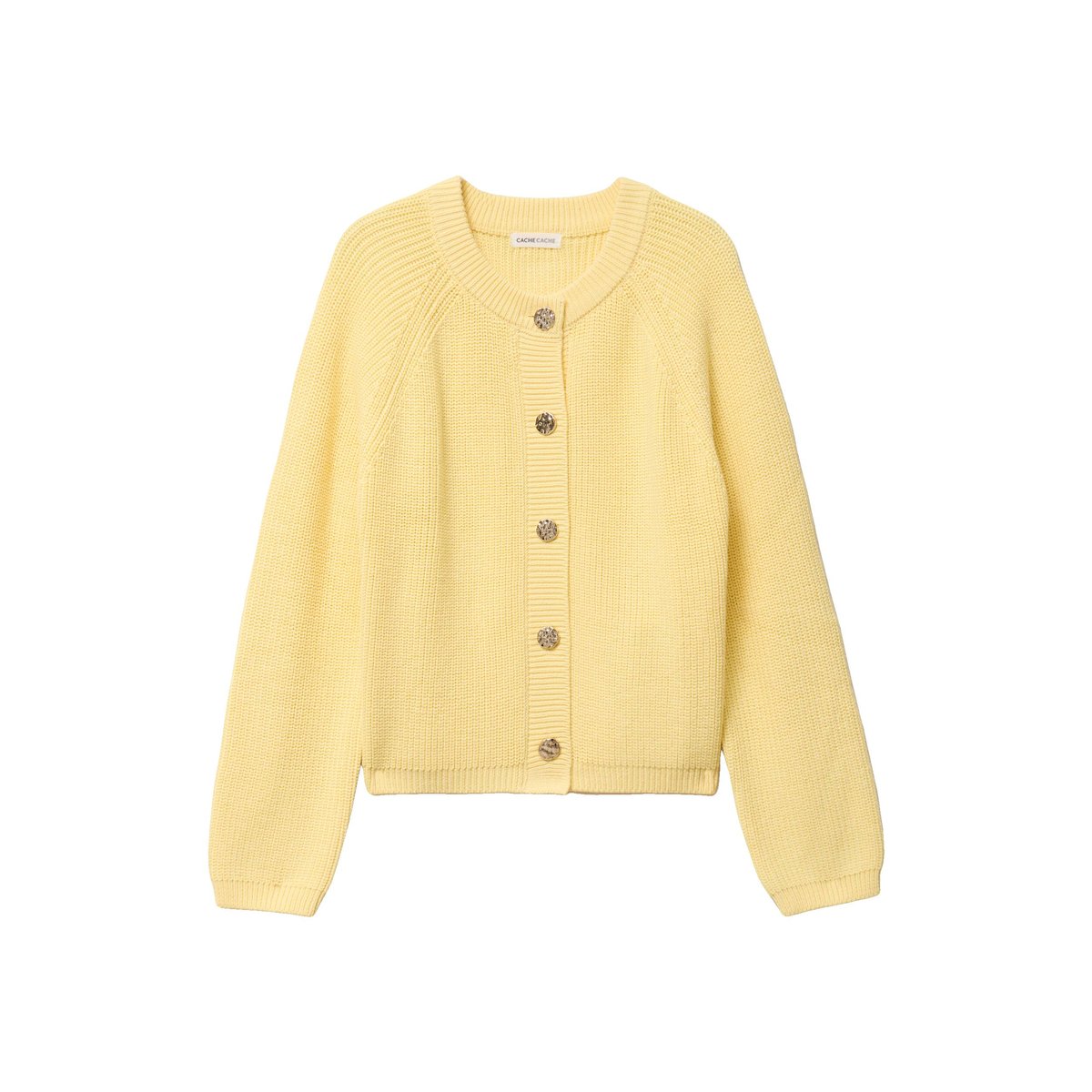 Gilet manches longues jaune clair, CACHE CACHE
