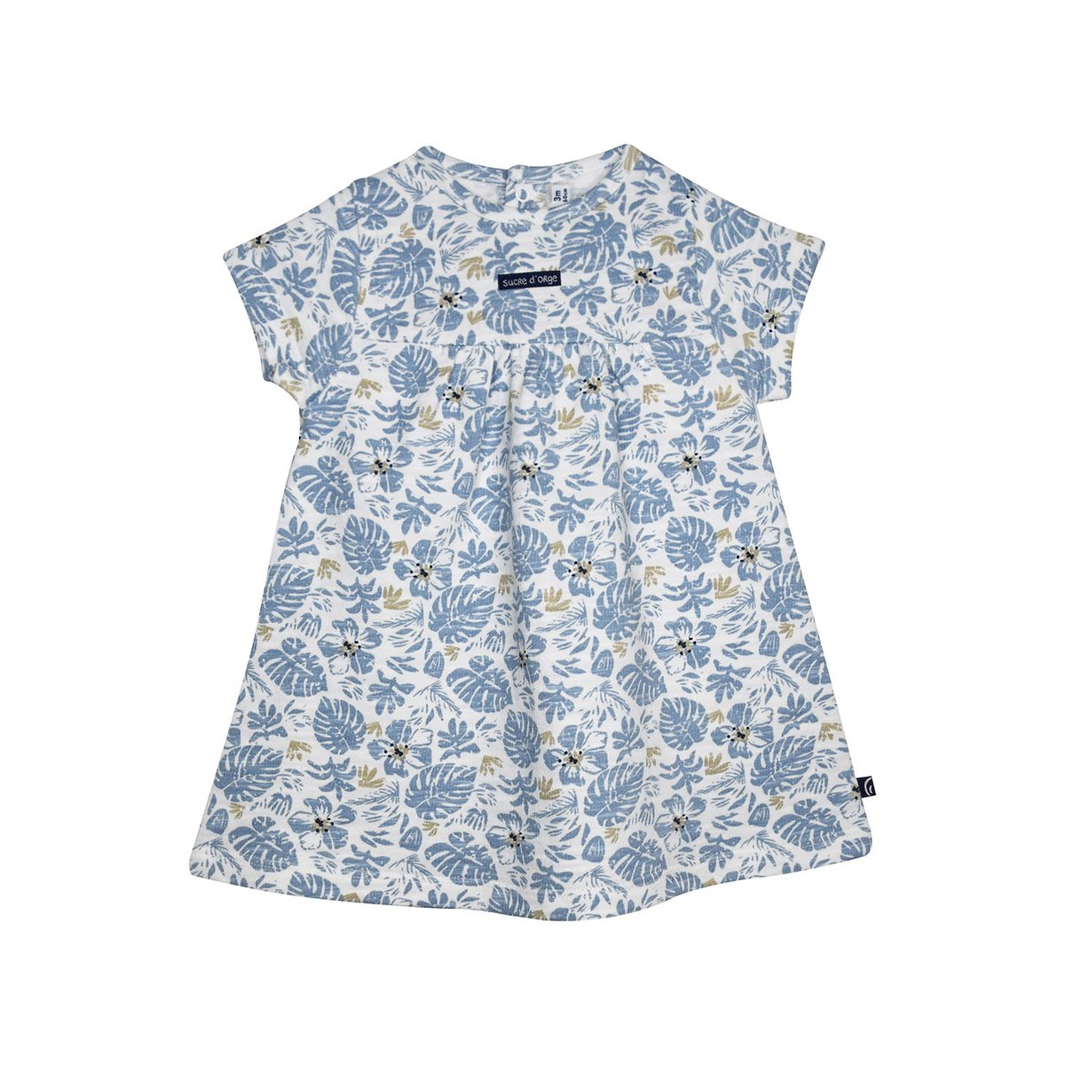Robe nolwenn molleton manches courtes bebe blanc, SUCRE D'ORGE