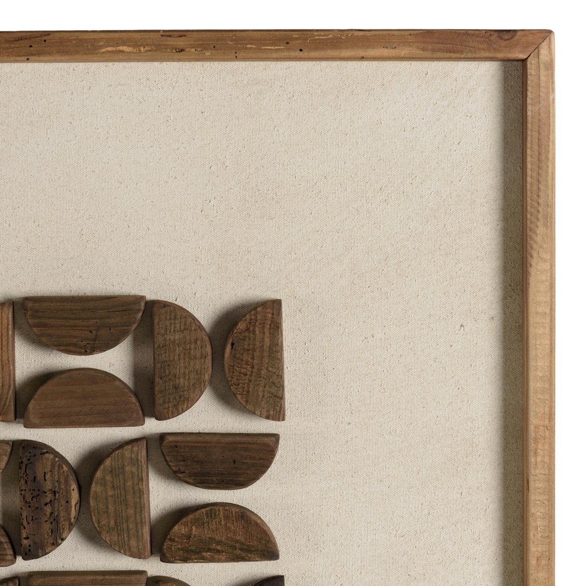 Décoration murale carrée motifs bois sur fond blanc DENVER blanc, PIER IMPORT