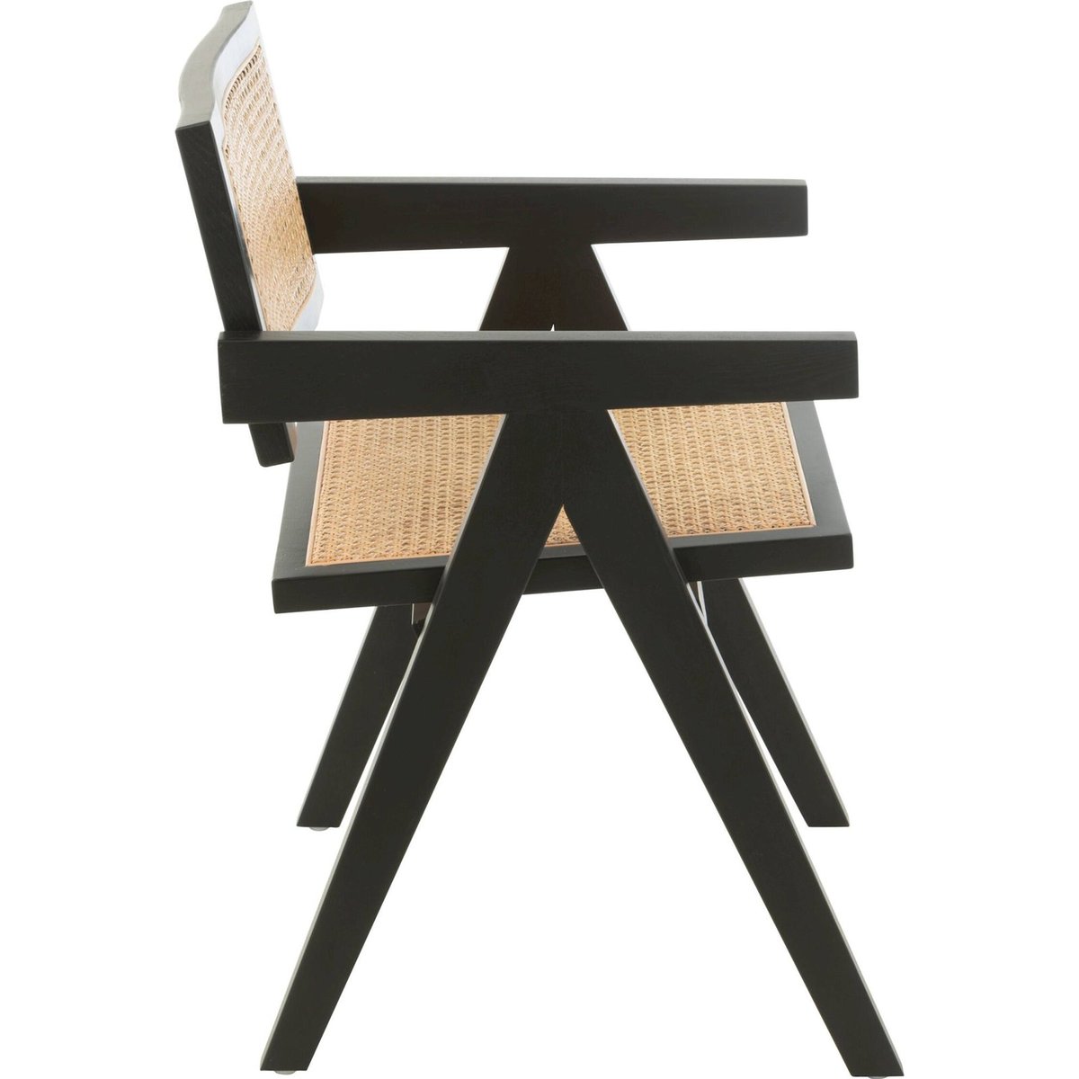 Chaise en frêne et rotin noir et rotin naturel, RECOLLECTION