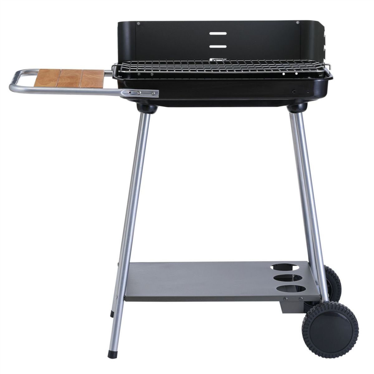 Barbecue charbon EBCA3 noir gris sur pieds, 37x23 cm couleur unique, ESSENTIEL B