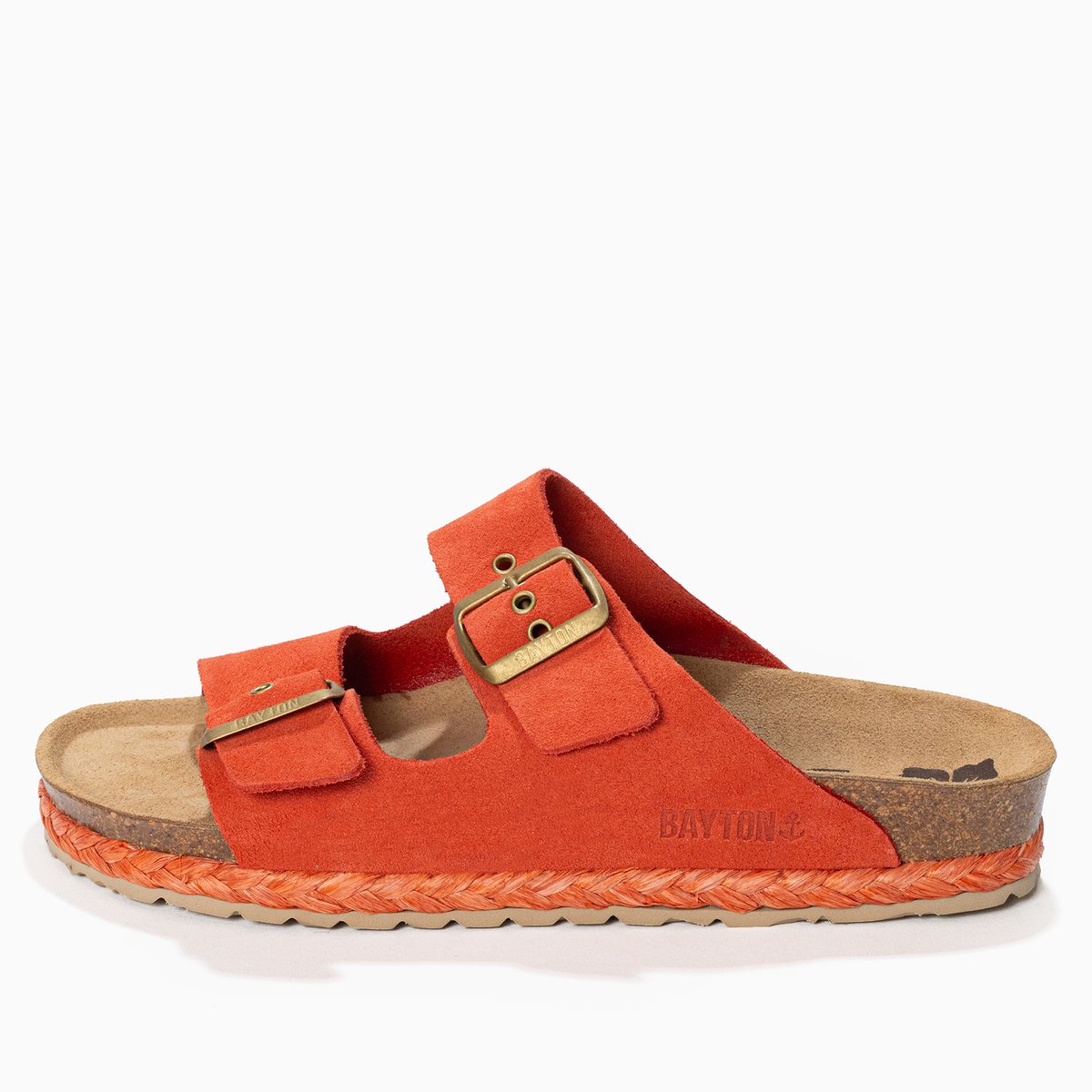 Sandales en cuir suédé ATLAS orange, BAYTON