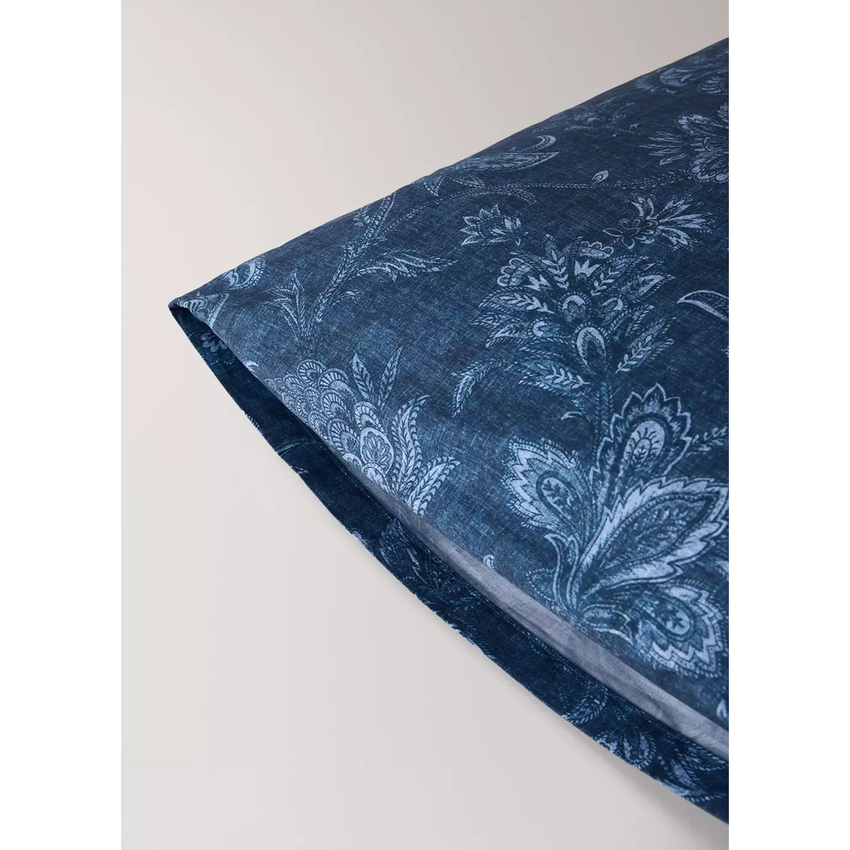 Taie d’oreiller 100 % coton 50x75 cm bleu indigo, MANGO HOME