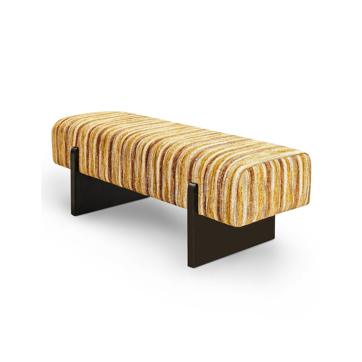 Banc en tissu tramé à motif VOG moutarde, SIA HOME