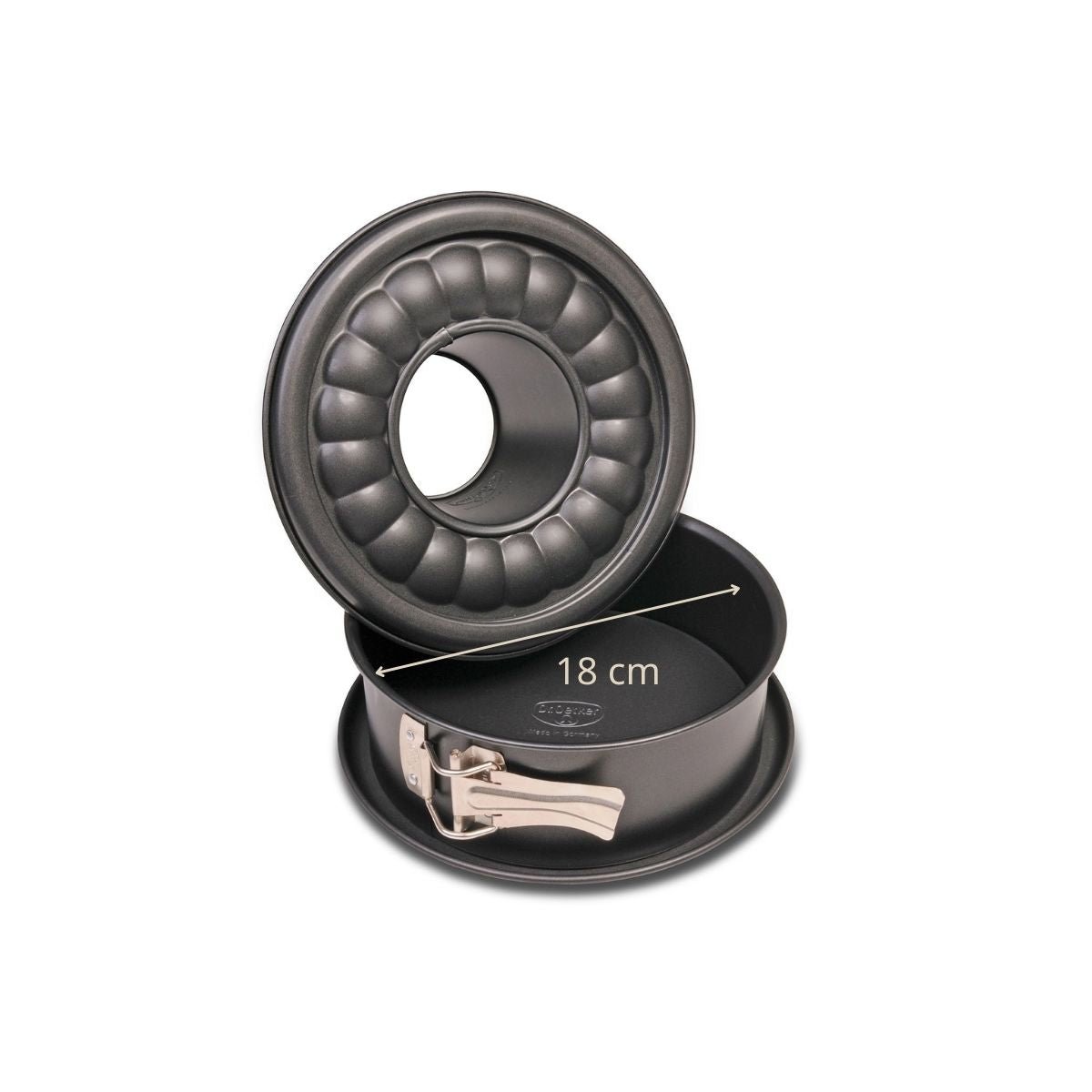 Lot de 2 moules à manqué 18/6 cm en acier TRADITION noir, DR OETKER