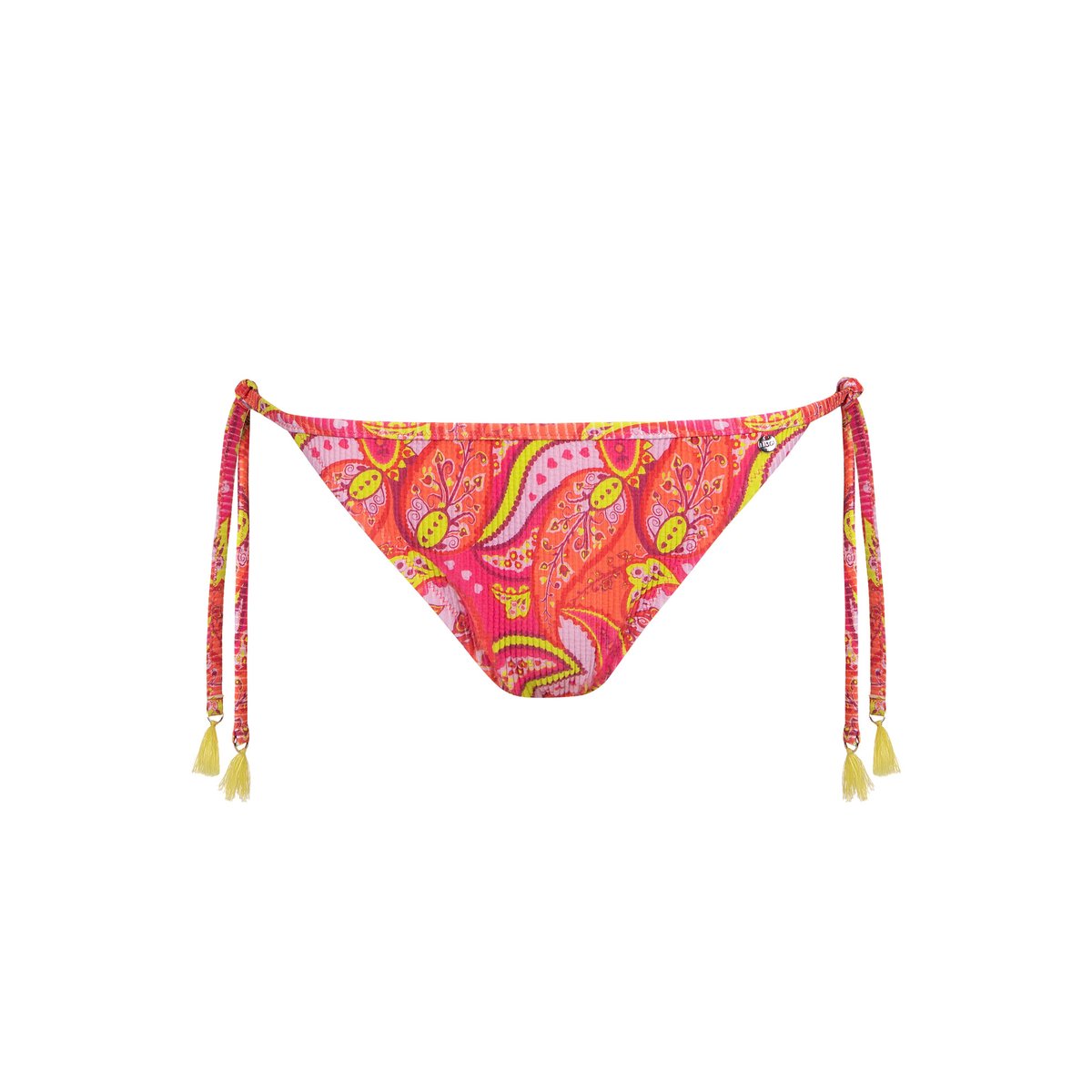 Bas maillot slip de bain taille basse à nouettes Kavala corail, LISCA