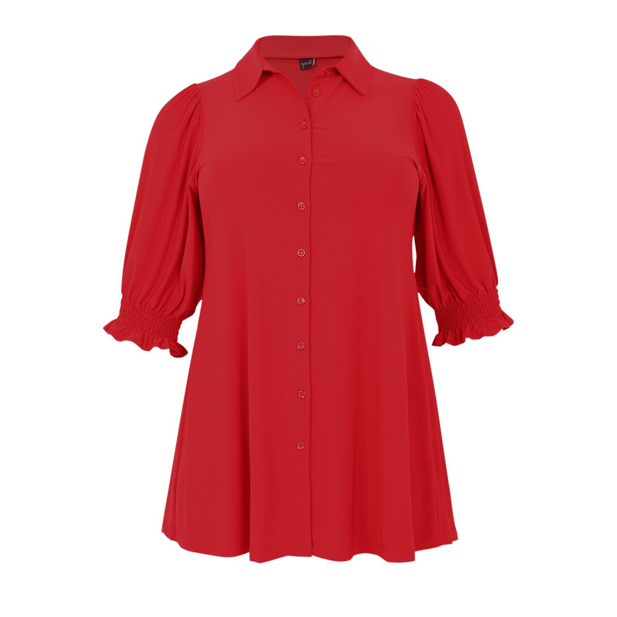 Chemise avec manches bouffantes rouge, YOEK