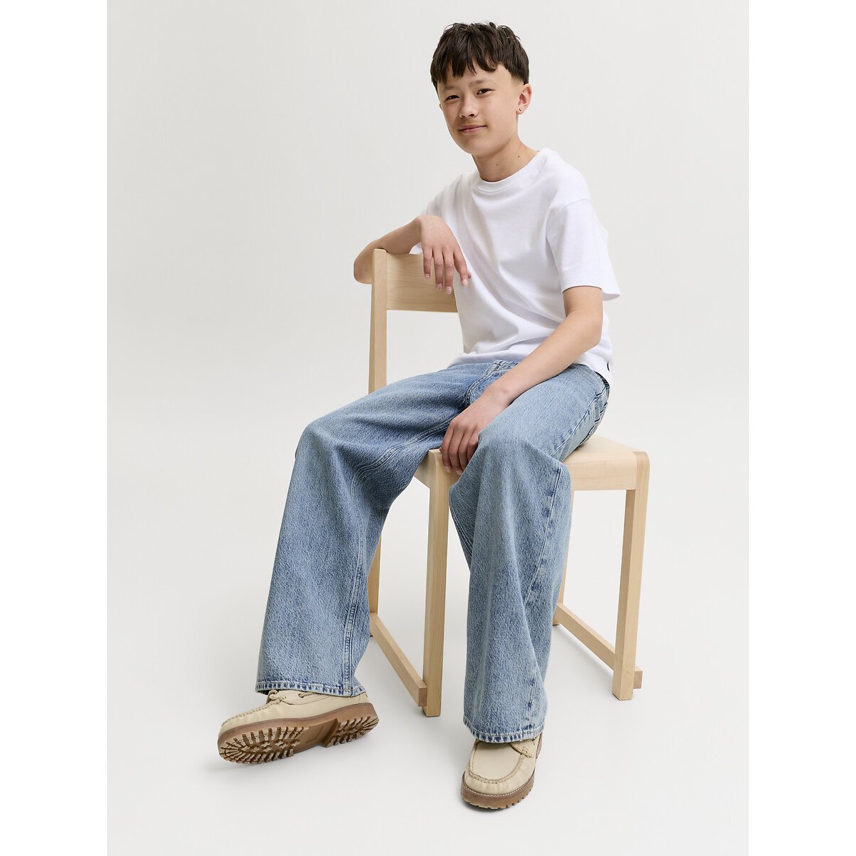Dave wide leg jeans light denim blue, JACK & JONES JUNIOR