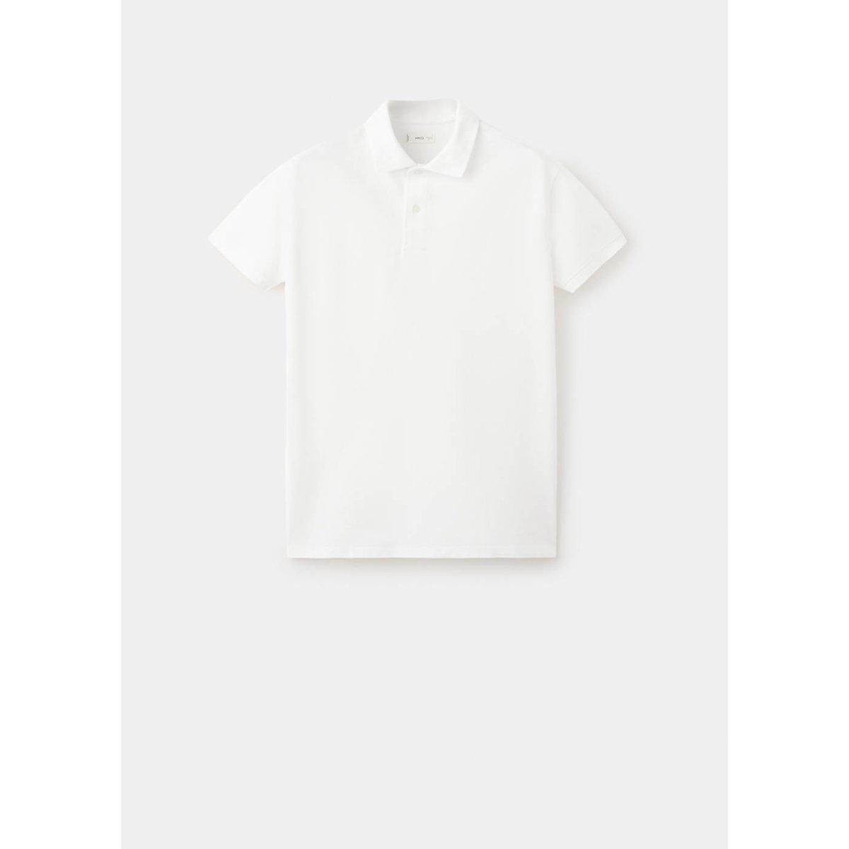 Polo coton manches courtes blanc, MANGO TEEN